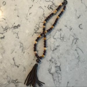 Handmade beaded necklace with tassel